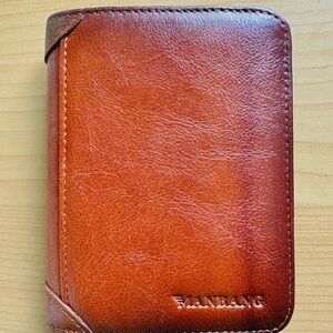 Manbag Brown Leather Wallet RFID Blocking